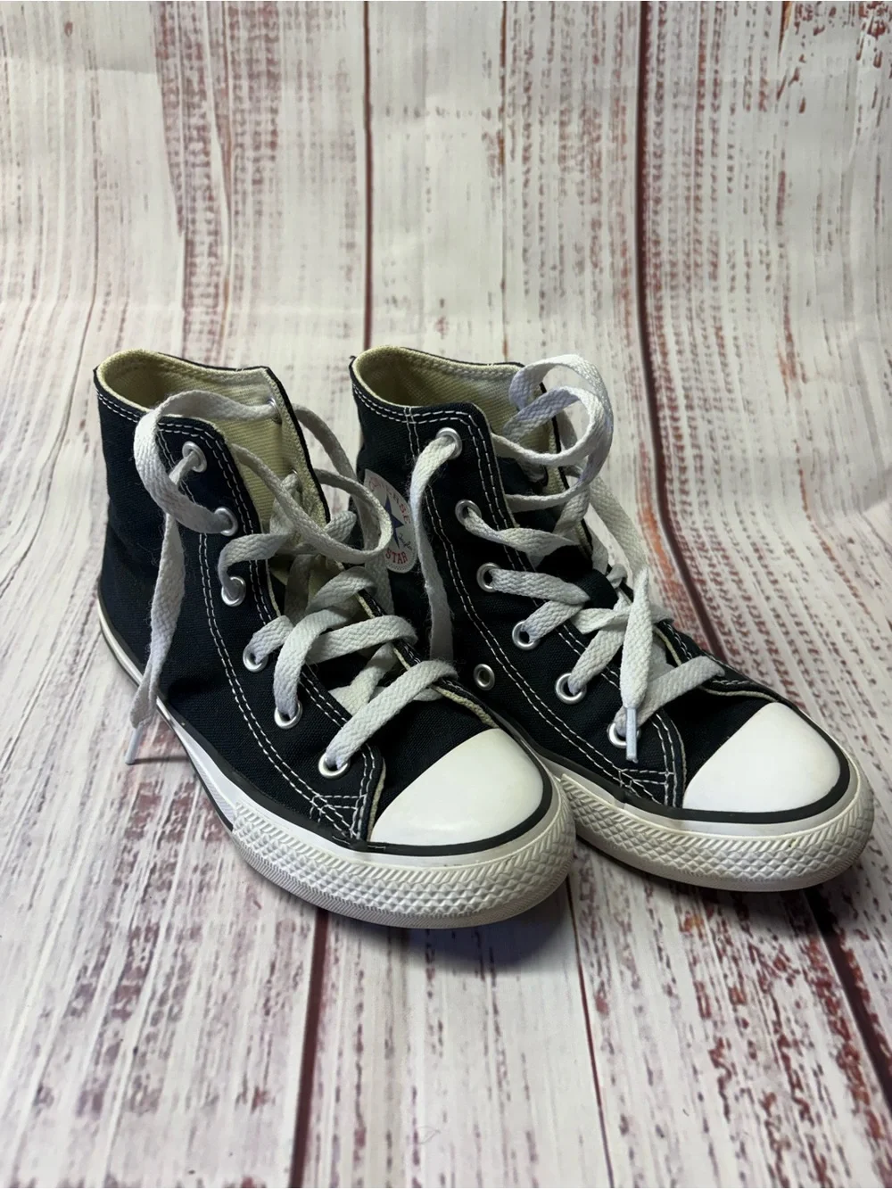 Converse Kids Black High-Top Sneakers with White Accents